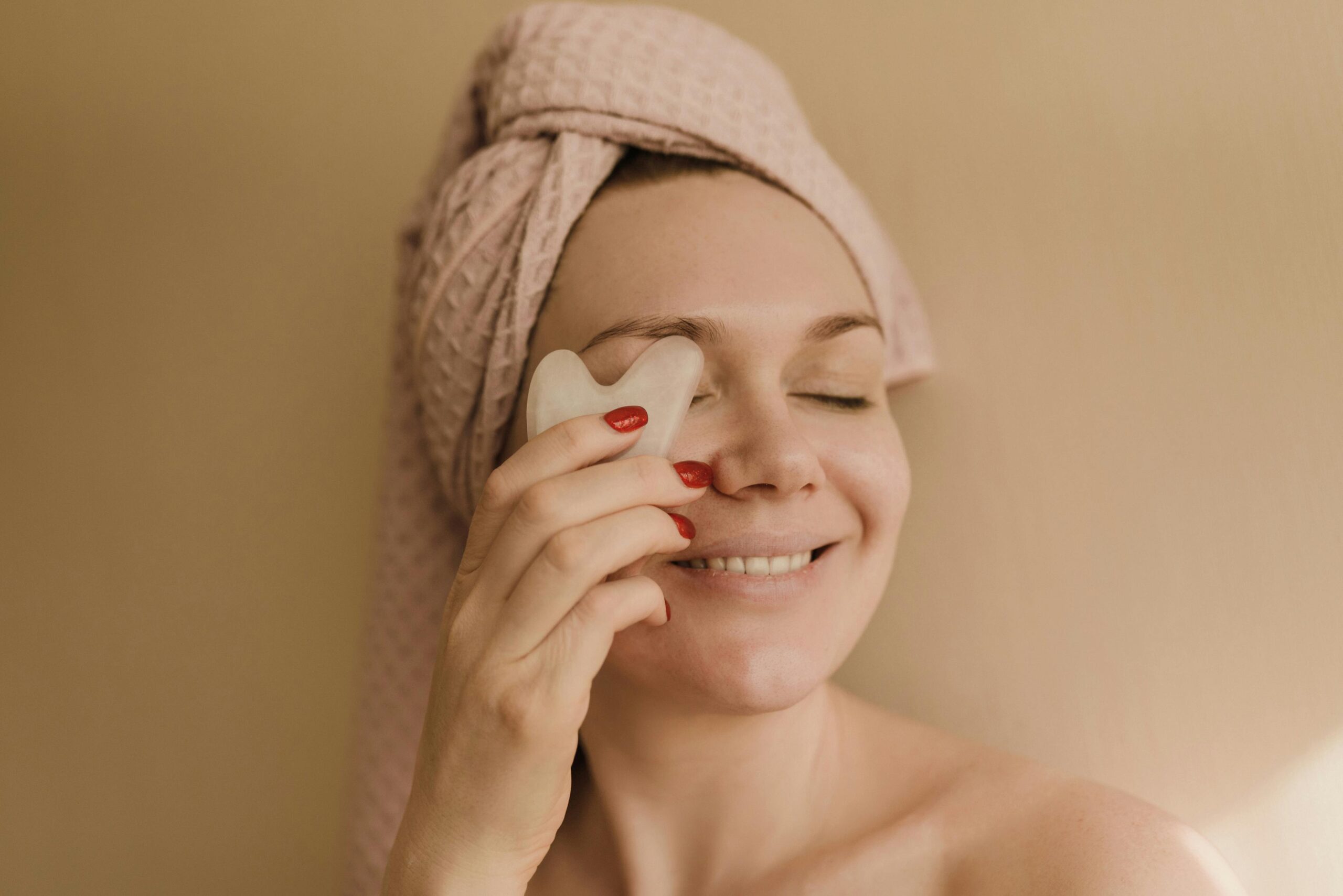 Woman Covering Her Eye with Jade Stone